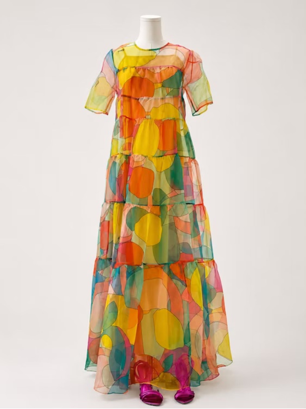 Staud Chiffon Dress in Kaleidoscope